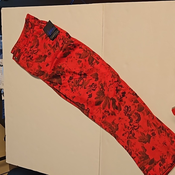 Simon Chang Floral Jeans BNWT SZ18 - Picture 4 of 12